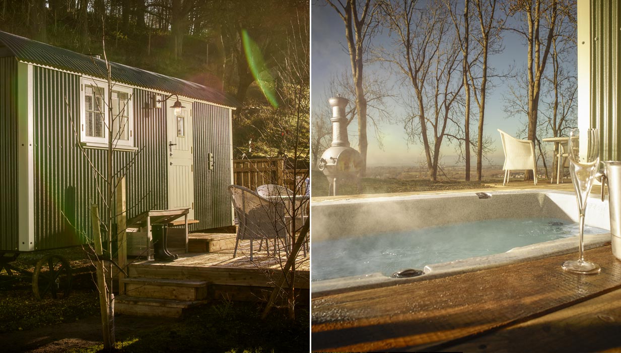 Our Shepherd Huts looking lovely at the Fish Hotel, The Cotswolds